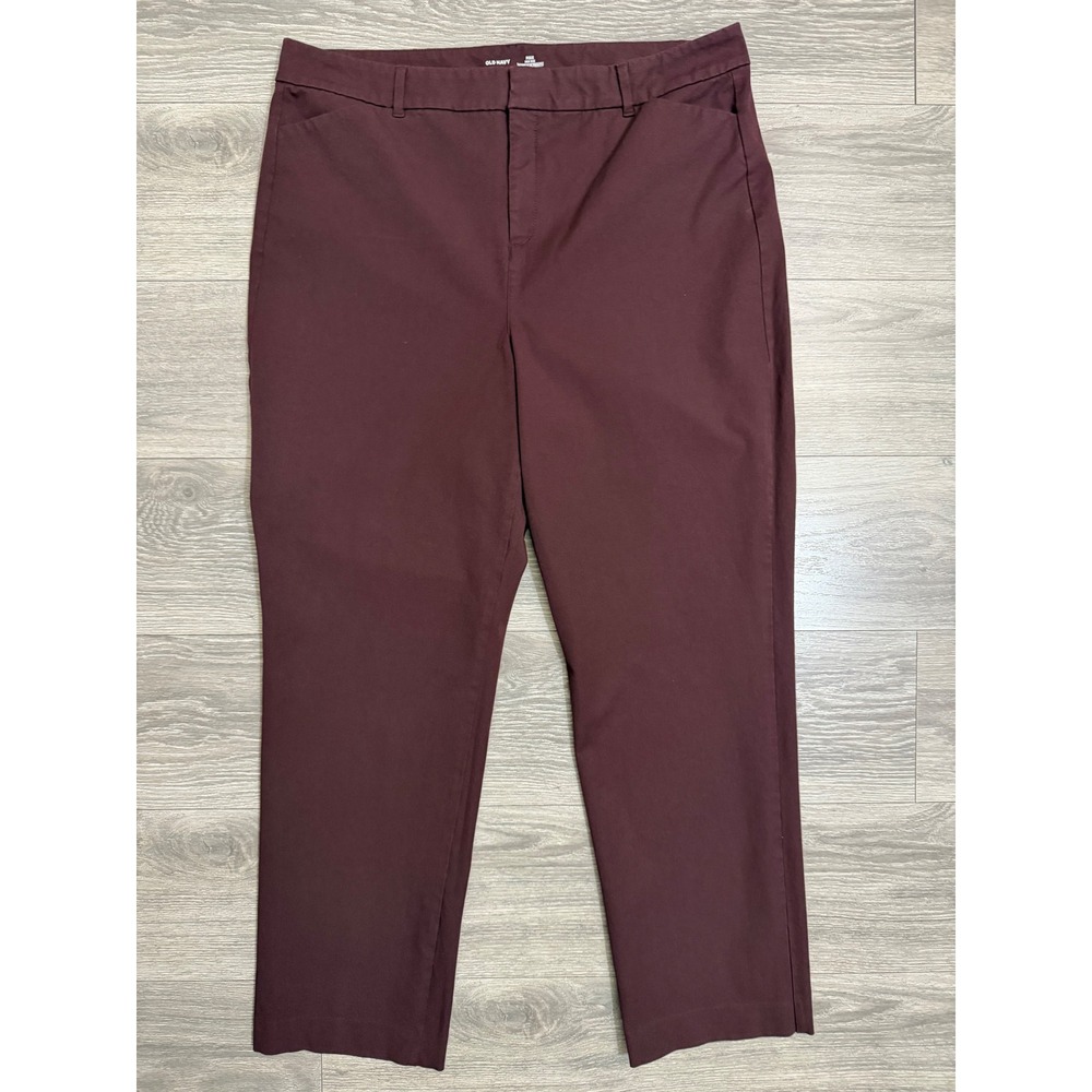 Old Navy Pants 18 Tall Women Pixie High Rise Secret-Slim Pocket Burgundy Maroon